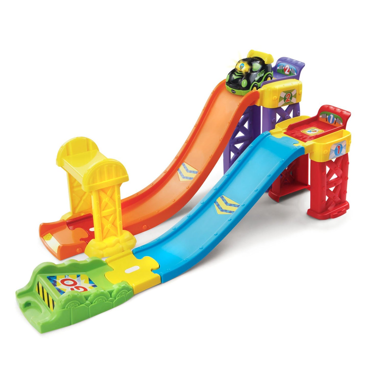 VTech Go! Go! Smart Wheels 3-in-1 Launch & Play Raceway | Interactive Car Track Playset with SmartPoint Race Car | Educational Toy for Ages 1–5