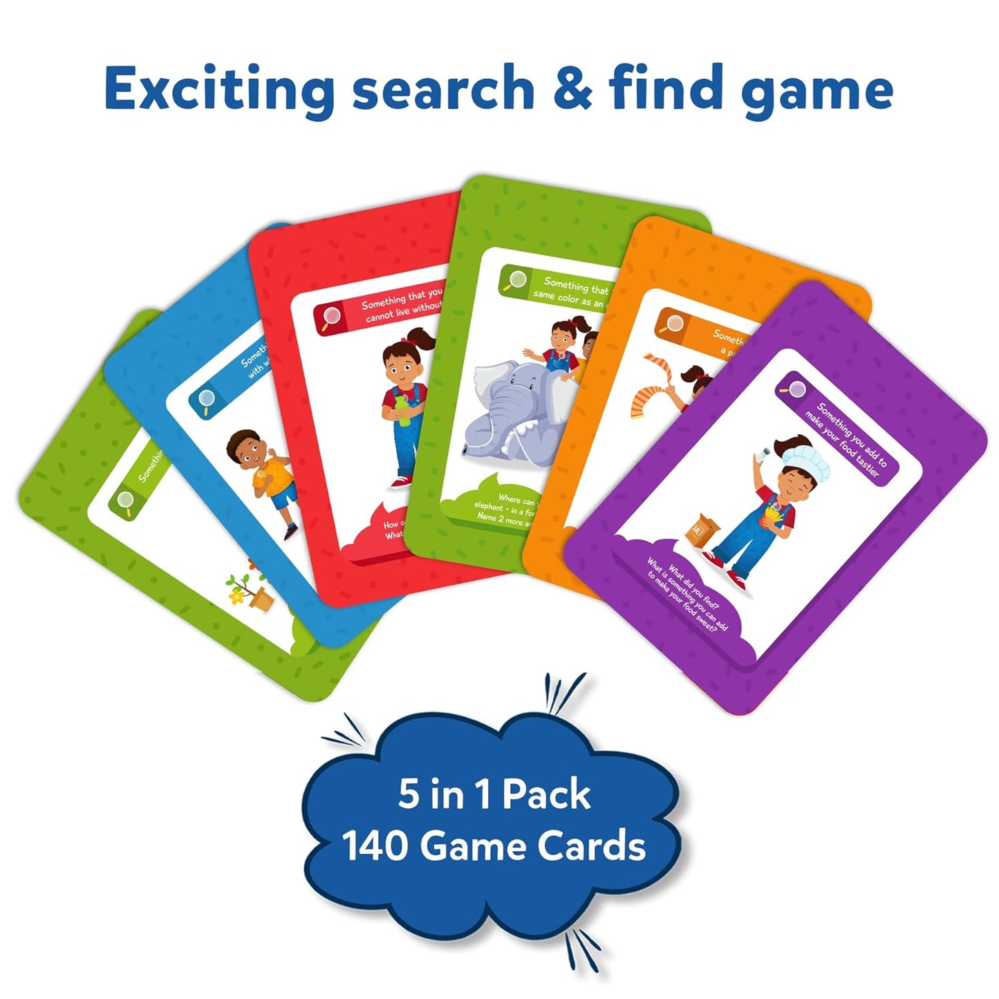 Skillmatics Card Game - Found It 5 in 1 Megapack, Scavenger Hunt for Kids, Girls, Boys, Fun Family Game, Gifts for Ages 4, 5, 6, 7