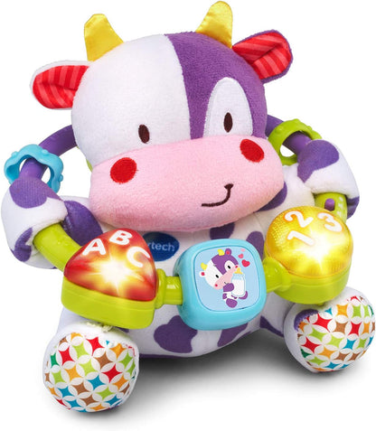 VTech Baby Lil' Critters Moosical Beads Interactive Musical Cow Toy with Lights, Sounds, Songs & Sensory Beads | Purple