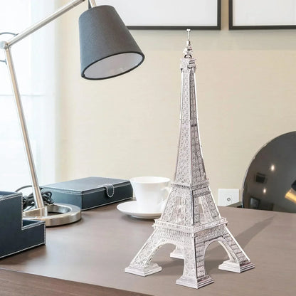 Piececool 3D Metal Puzzle Eiffel Tower (Large) Landmark Model – 96 Pieces – Level 3 Difficulty – Stainless Steel DIY Architecture Model Kit