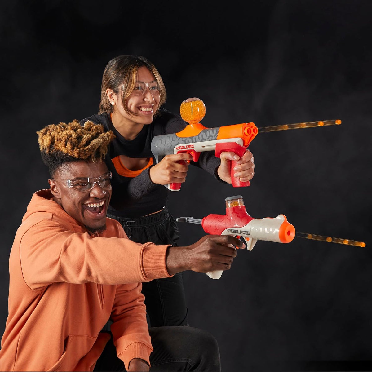 Nerf Pro Gelfire Quadrant Blaster with 5,000 Gel Rounds, 400-Round Hopper, 4-Round Slam Fire & Protective Eyewear, Up to 150 FPS – Ages 14+
