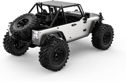 MJX R/C H12Y+ 1/12 Scale 4WD Brushless RC Rock Crawler | High-Torque 3650 BLDC Motor, Aluminium Body, All-Terrain Off-Road Remote Control Truck with 2.4GHz Radio System for Adults (Silver)