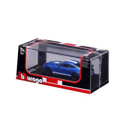 Bburago 1:64 2020 Ford Mustang Shelby GT500 Blue Diecast Model Car with Display Case