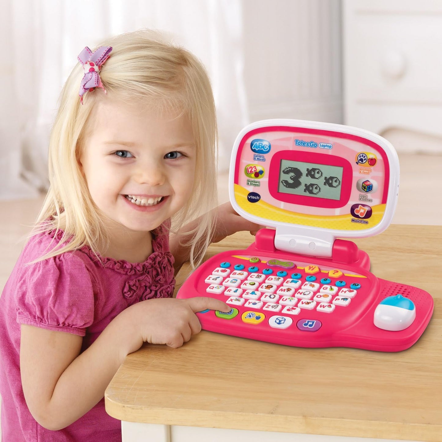 VTech Tote & Go Laptop Pink | Interactive Educational Learning Laptop for Kids | ABCs, Numbers, Games & Music | Ages 3+
