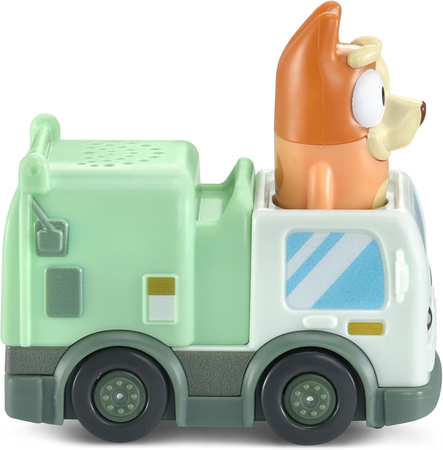 VTech Bluey Bingo Garbage Truck | Interactive Push-Along Vehicle Toy with Bingo Figure, Sounds, Phrases & Pretend Play for Toddlers