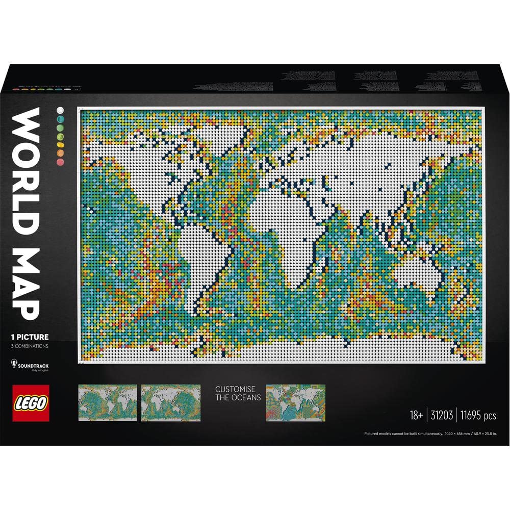 LEGO 31203 Art World Map  Building Kit (11,695 Pieces) | Customizable Wall Art & Home Décor Set for Adults