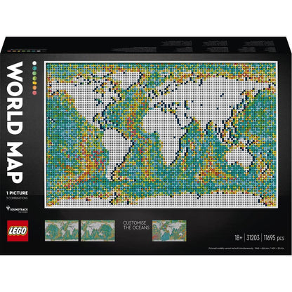 LEGO 31203 Art World Map  Building Kit (11,695 Pieces) | Customizable Wall Art & Home Décor Set for Adults