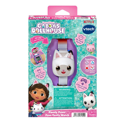 VTech Gabby's Dollhouse Pandy Paws Paw-Tastic Learning Watch | Interactive Kids Digital Watch with Games, Clock & Alarm | Ages 3+
