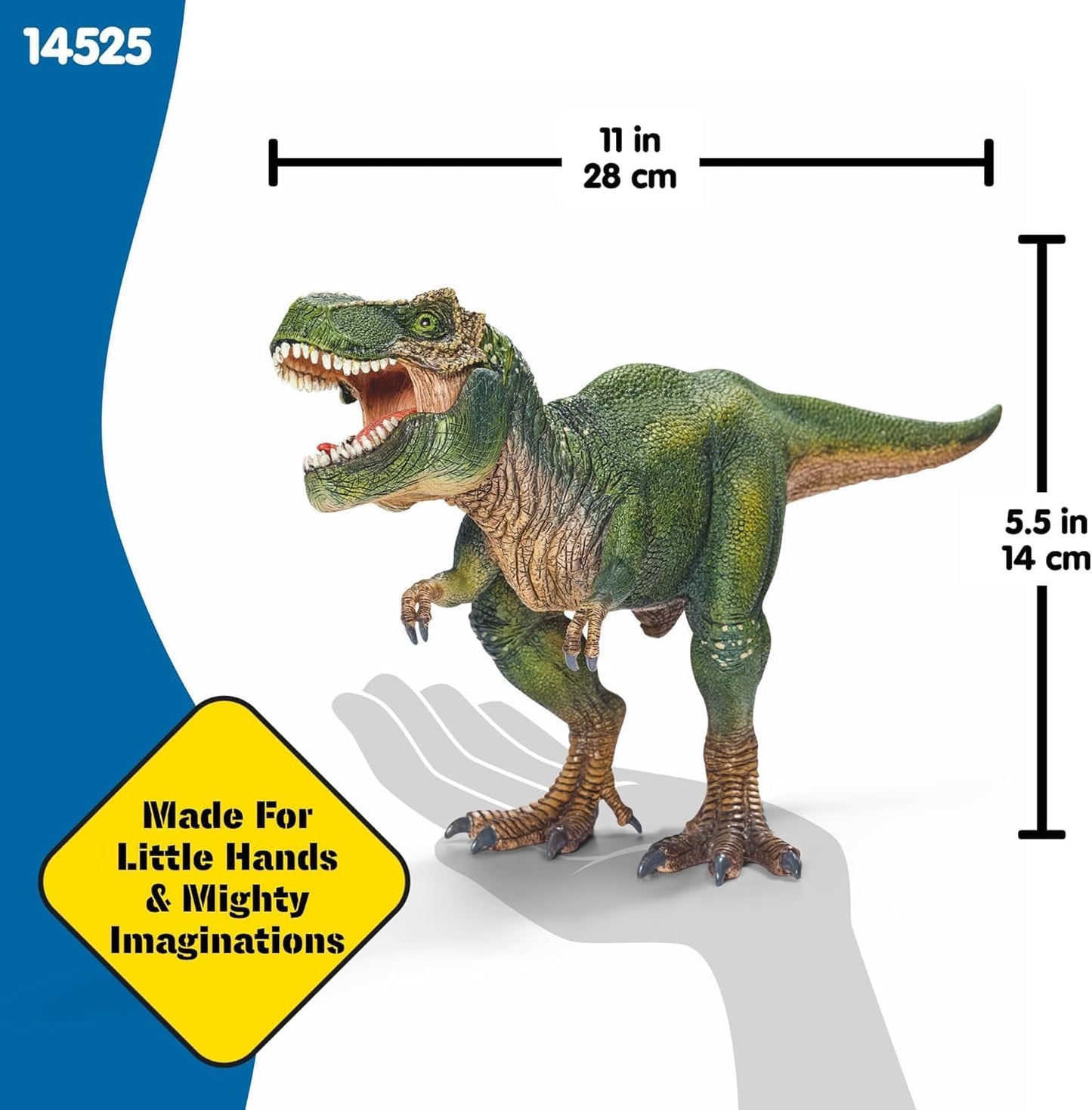 Schleich Dinosaurs - T Rex 11" Action Toy Figure - Jurassic Era Tyrannosaurus Rex Figurine with Movable Jaw - Realistic Big Dinosaur Toy - Play for Boys and Girls Ages 5+ | 14525