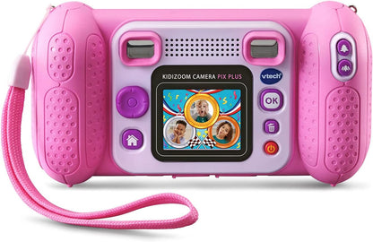 VTech KidiZoom Camera Pix Plus, Pink | Kids Digital Camera with 4X Digital Zoom, Selfie Mode, HD Photos & Videos, Voice Recorder, Games & Expandable Memory
