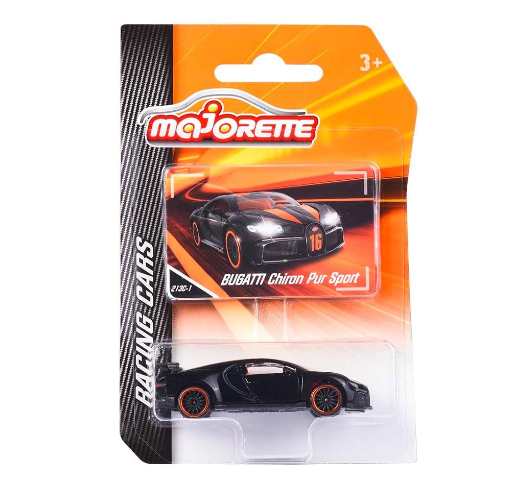 (Card Damage) Majorette Bugatti Chiron Pur Sport, Black Die-Cast Car Model-