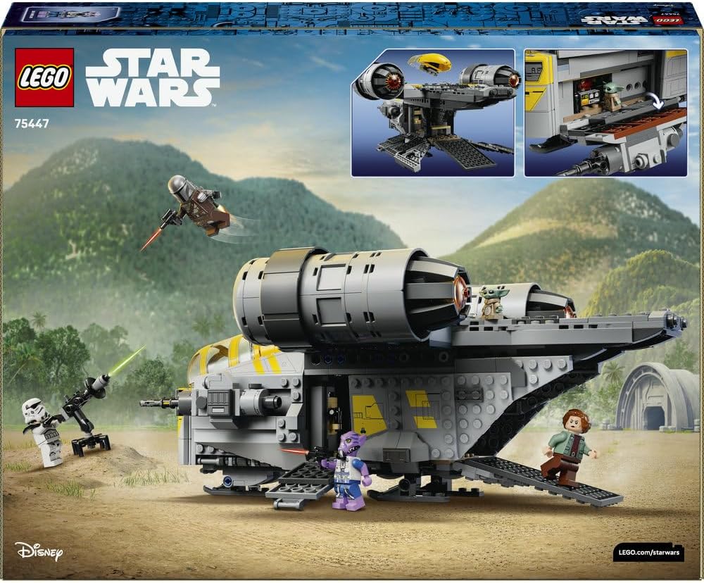 LEGO 75447 Star Wars The Razor Crest Starship Toy - The Mandalorian and Grogu Model Kit w/ 4 Minifigures & Grogu Figure - Birthday Gift for 10+ Year Old Boys, Girls & Movie Fans