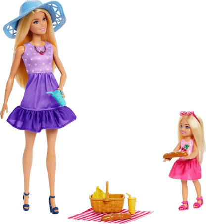 Barbie Family & Friends Dolls & Accessories Playset, Picnic-Themed Playset with Fashion & Small Dolls, Plus 9 Pieces Including Food, JBF43 - Jaiman Toys