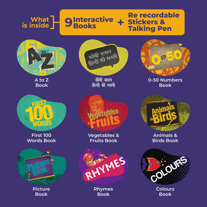 goDiscover Interactive Smart Books with Talking Pen | 9-Book Educational Learning Set for Toddlers