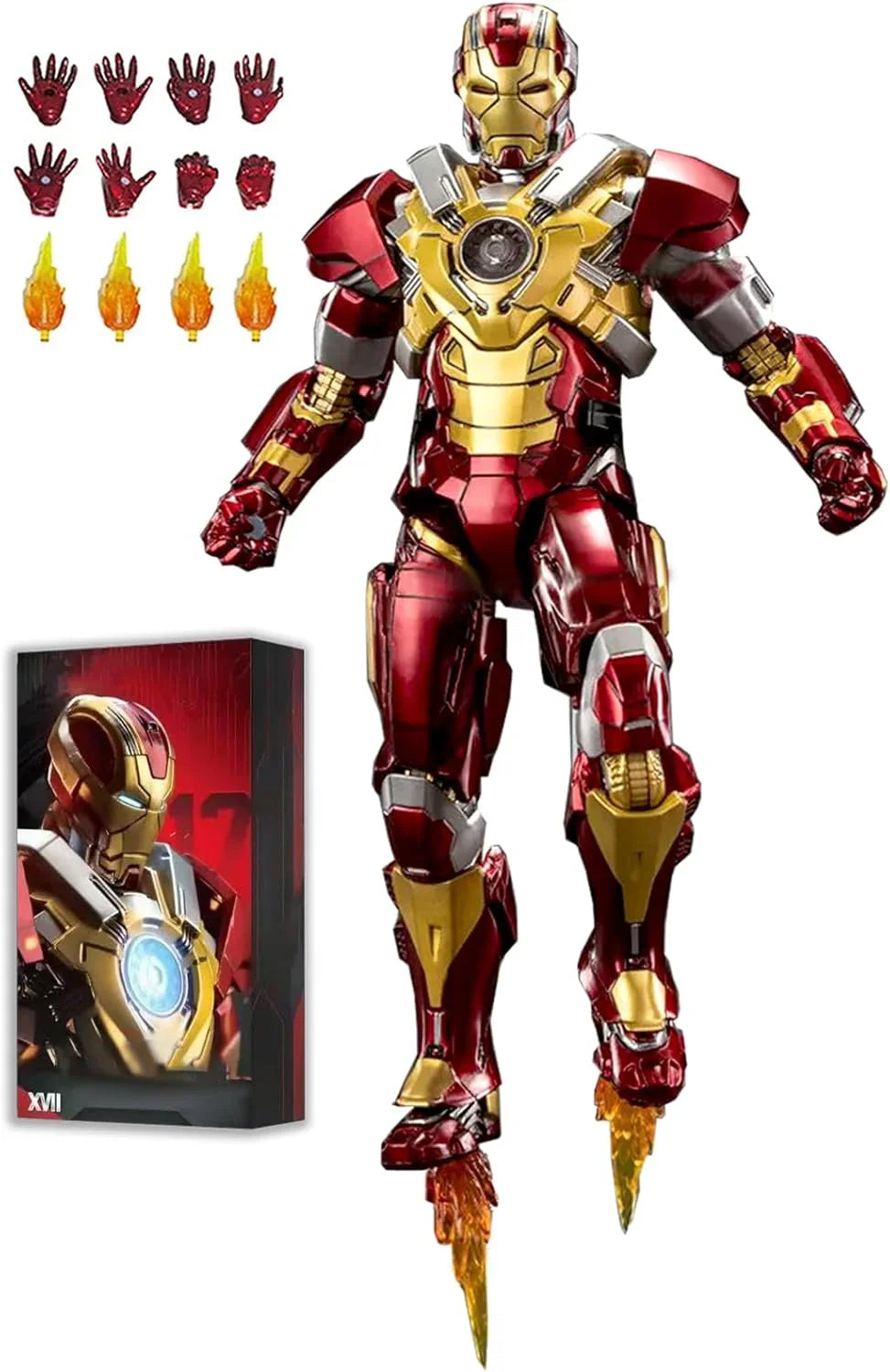 ZD Toys Marvel Iron Man Mark XVII (17) Heartbreaker 1/10 Scale 7” Action Figure – with Accessories - Jaiman Toys