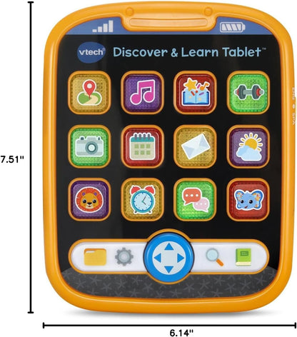 VTech Discover and Learn Tablet | Interactive Educational Learning Tablet for Toddlers | Orange