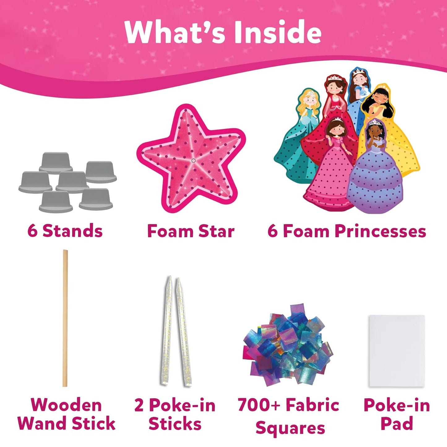 Skillmatics Art & Craft Activity - Poke-in Art Magical Princesses, Mess-Free Art for Kids, DIY Craft Kits, Creative Activity, Fine Motor Skills, Gifts for Girls & Boys Ages 4, 5, 6, 7, 8, 9