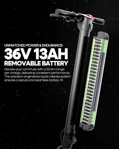 UBOARD X Pro Electric Scooter – 25Km Range, Fast Charging, Foldable E-Ride with LED Display & Dual Brakes (Black) - Jaiman Toys