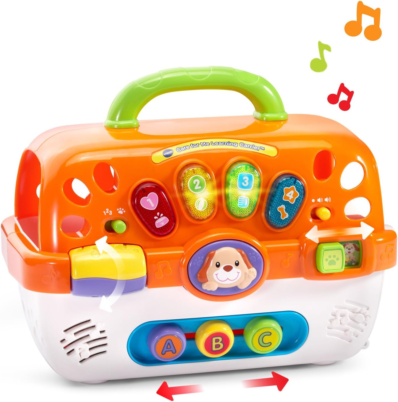 VTech Care for Me Learning Carrier Electronic Pet Carrier with Plush Puppy & Accessories – Interactive Educational Toy for Toddlers 9-36 Months