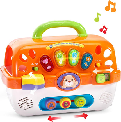 VTech Care for Me Learning Carrier Electronic Pet Carrier with Plush Puppy & Accessories – Interactive Educational Toy for Toddlers 9-36 Months