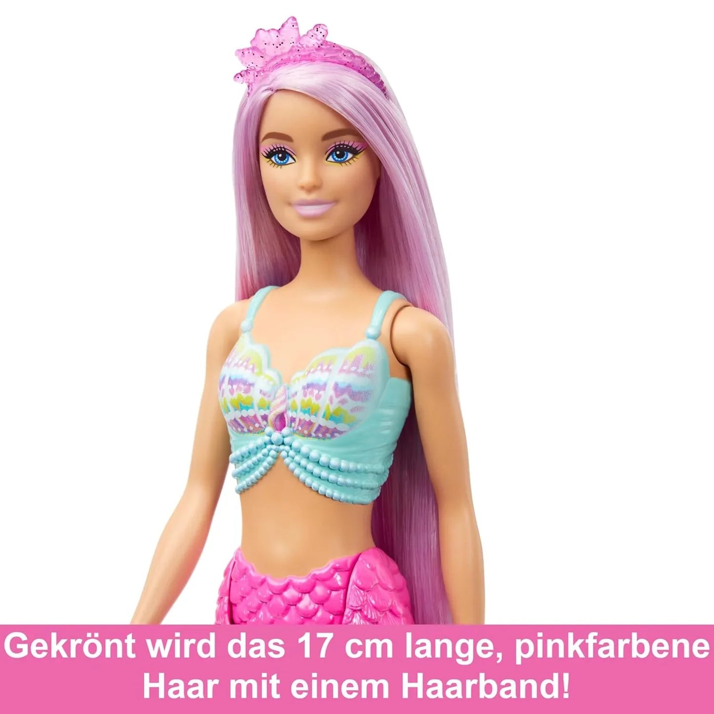 Barbie Mermaid Doll with 7-Inch-Long Pink Fantasy Hair and Colorful Accessories for Styling Play Like Headband and Barrettes - Jaiman Toys