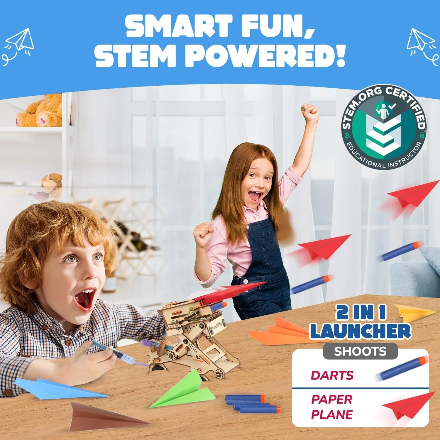 Smartivity 2in1 Hydraulic Aeroplane & Dart Launcher Toy – DIY Science Kit for Kids 6-14 - Jaiman Toys