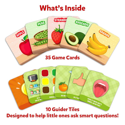 Skillmatics Card Game - Guess in 10 Junior Food We Eat for Kids, Boys, Girls, and Families Who Love Board Games and Educational Toys, Travel Friendly, Gifts for Ages 3, 4, 5, 6