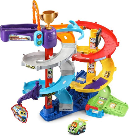 VTech Go! Go! Smart Wheels Ultimate Corkscrew Tower | Interactive Race Track Playset with Corkscrew Spiral, SmartPoint Vehicle & Educational Toy for Toddlers