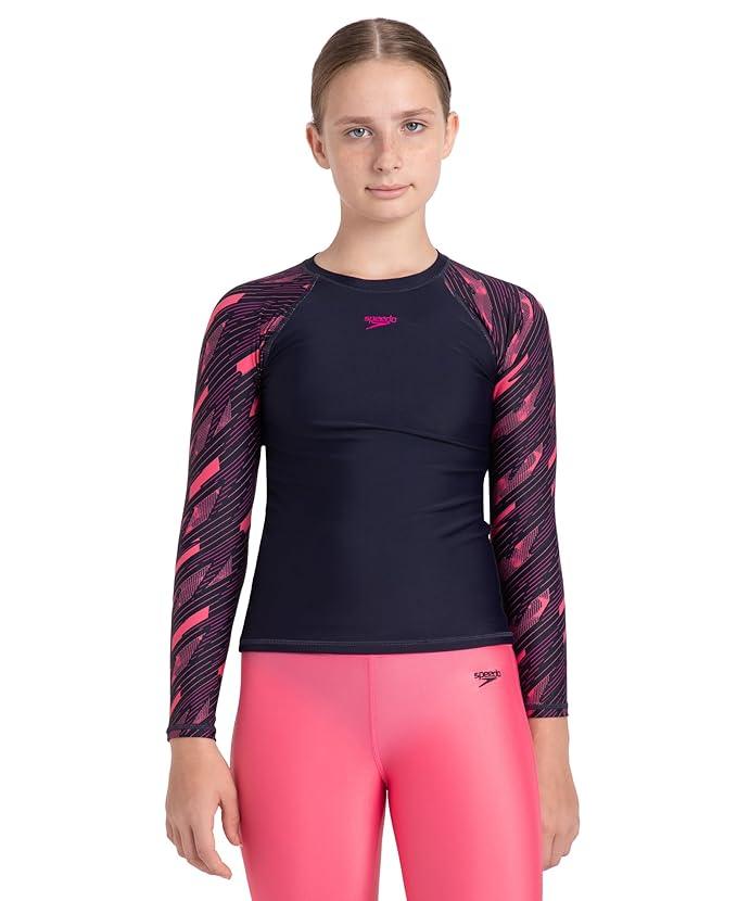 Speedo Girl's Endurance Hyperboom Long Sleeve Suntop – UPF 40+ & Chlorine Resistant Swimwear - Jaiman Toys