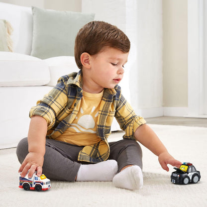 VTech Go! Go! Smart Wheels Helping Friends 2-Pack | Interactive SmartPoint Police Car & Ambulance with Lights, Sounds & Educational Phrases for Toddlers