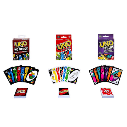 Mattel Games UNO Greatest Hits Gift Pack – UNO, UNO Flip & UNO Show ’Em No Mercy 3 Card Games Set