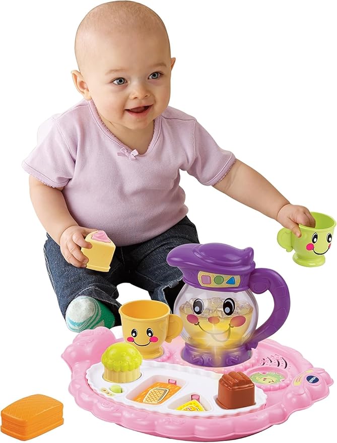 VTech Learn & Discover Pretty Party Playset | Interactive Tea Party Set with Lights, Sounds, Music & Learning Activities