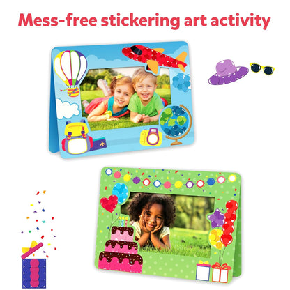 Skillmatics Art Activity - Dot It Photo Frames, Mess-free Sticker Art for Kids, Craft Kits, DIY Activity, Gifts for Boys & Girls Ages 3, 4, 5, 6, 7, Travel Toys for Toddlers