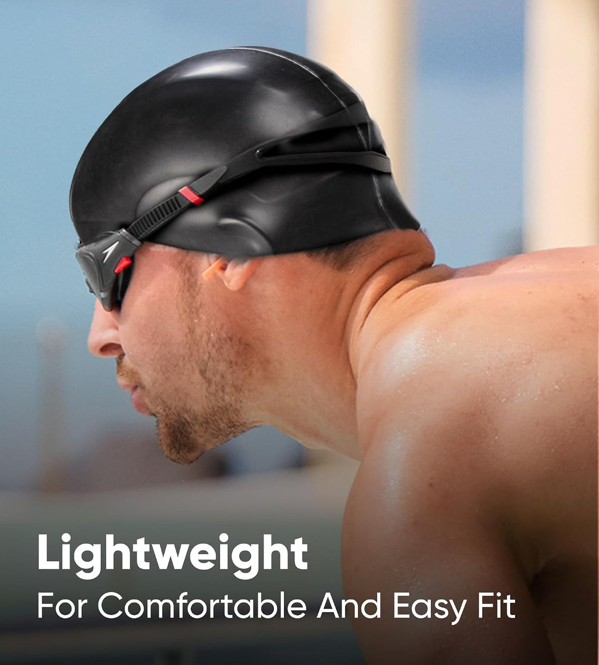 Speedo Unisex Moulded Silicone Swim Cap for Men and Women – Neon Blue