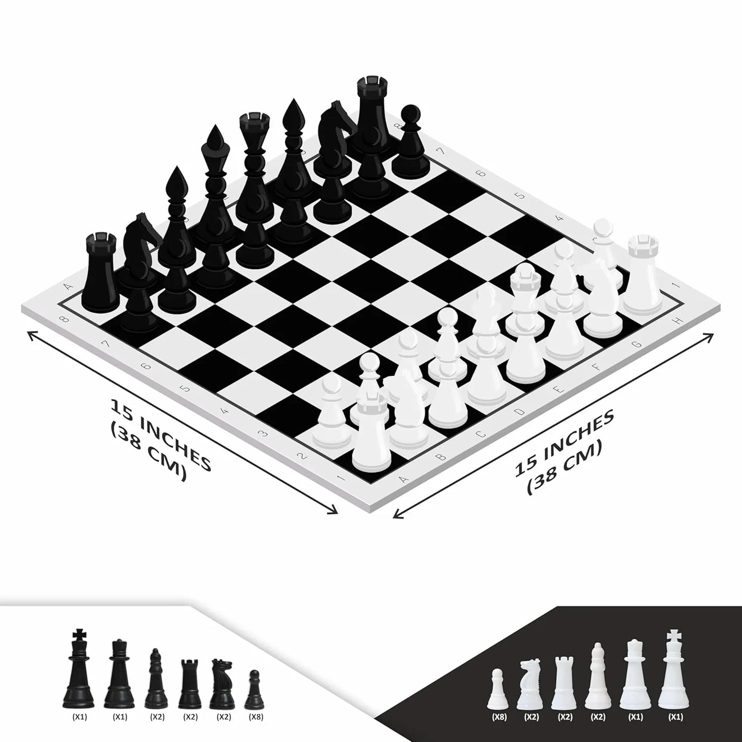 Ankit Toys Classic Chess Game – 38×38 cm Strategy Board with Durable Pieces
