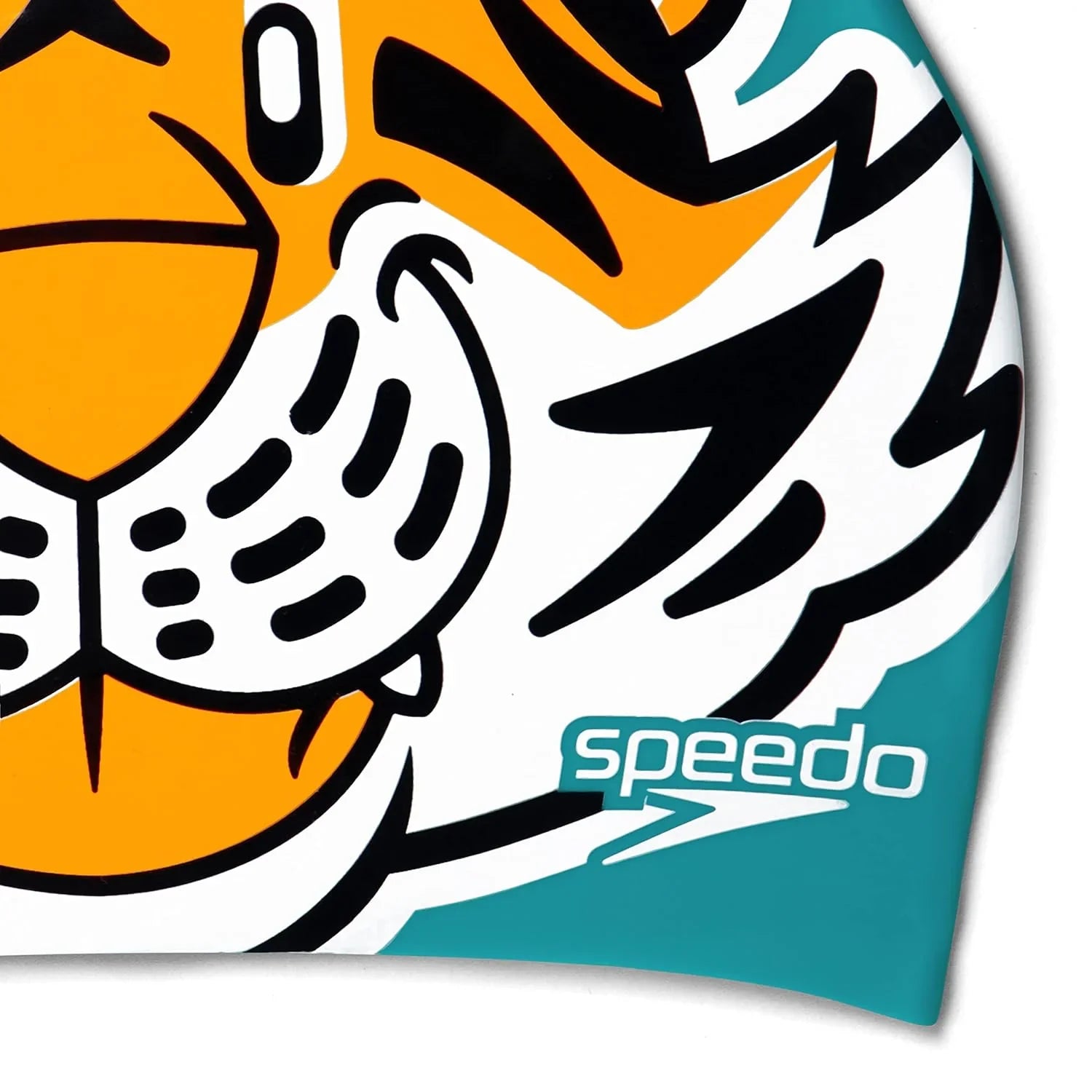 Speedo Unisex Kids Tiger Print Swim Cap for Tots - Boys and Girls - Orange & Green - Jaiman Toys
