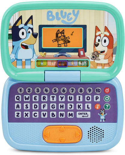 VTech Bluey Game Time Laptop | Interactive Educational Learning Laptop with 10 Games, 200+ Sounds, Letters, Numbers & Problem-Solving Activities for Kids