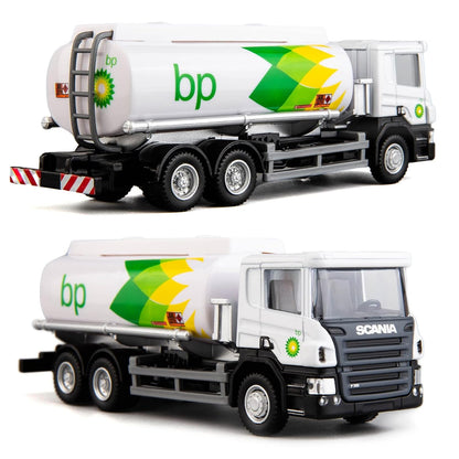 RMZ City 1:64 Scania P-Series BP Fuel Tanker Truck Die-Cast Model – White & Green