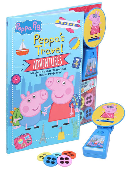 Peppa Pig Peppa's Travel Adventures Movie Theater Storybook & Movie Projector | Projects 20 Images | Interactive Storybook Gift for Kids