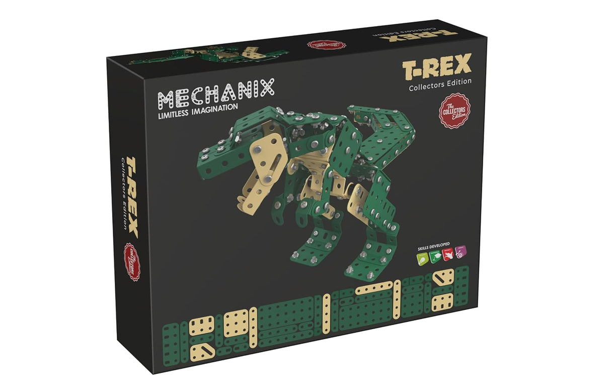 Zephyr Mechanix T-Rex Collector’s Edition – 404-Piece Metal Dinosaur Model Building Kit, Ages 8+