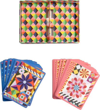 EeBoo Sunshine Garden Playing Cards – 2 Gilded Decks in Gift Box