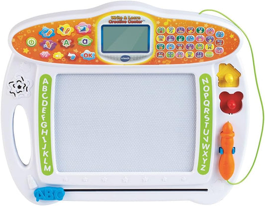 VTech Write and Learn Creative Center, White | Interactive Writing & Drawing Learning Board with Smart Stylus, 70+ Letters & Objects, Step-by-Step Tracing, Educational Toy for Kids