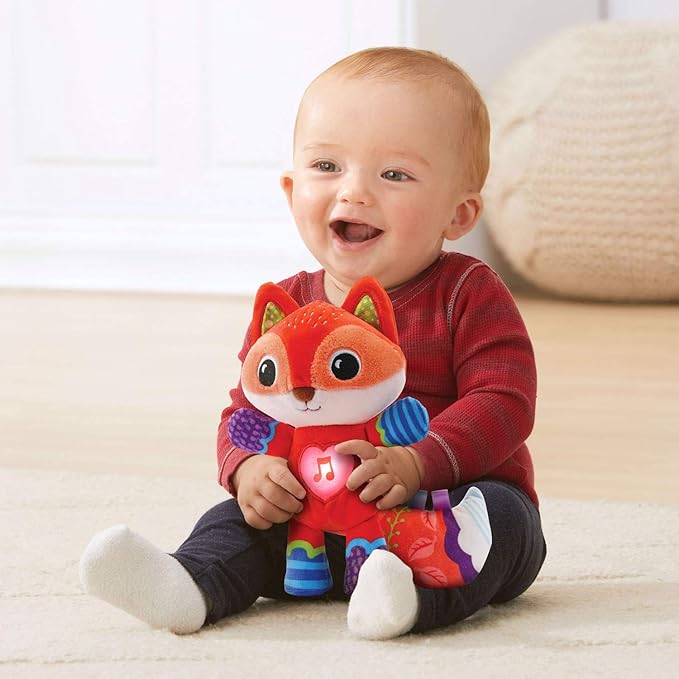 VTech Soothing Songs Fox, Red | Interactive Musical Plush Fox with Lights, Songs & Sensory Play for Babies
