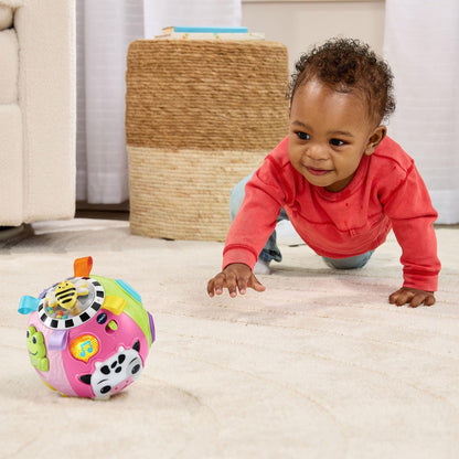VTech Baby On-the-Moove Activity Ball with Textures, Lights, Sounds & Sensory Learning Activities | Interactive Baby Toy | Pink