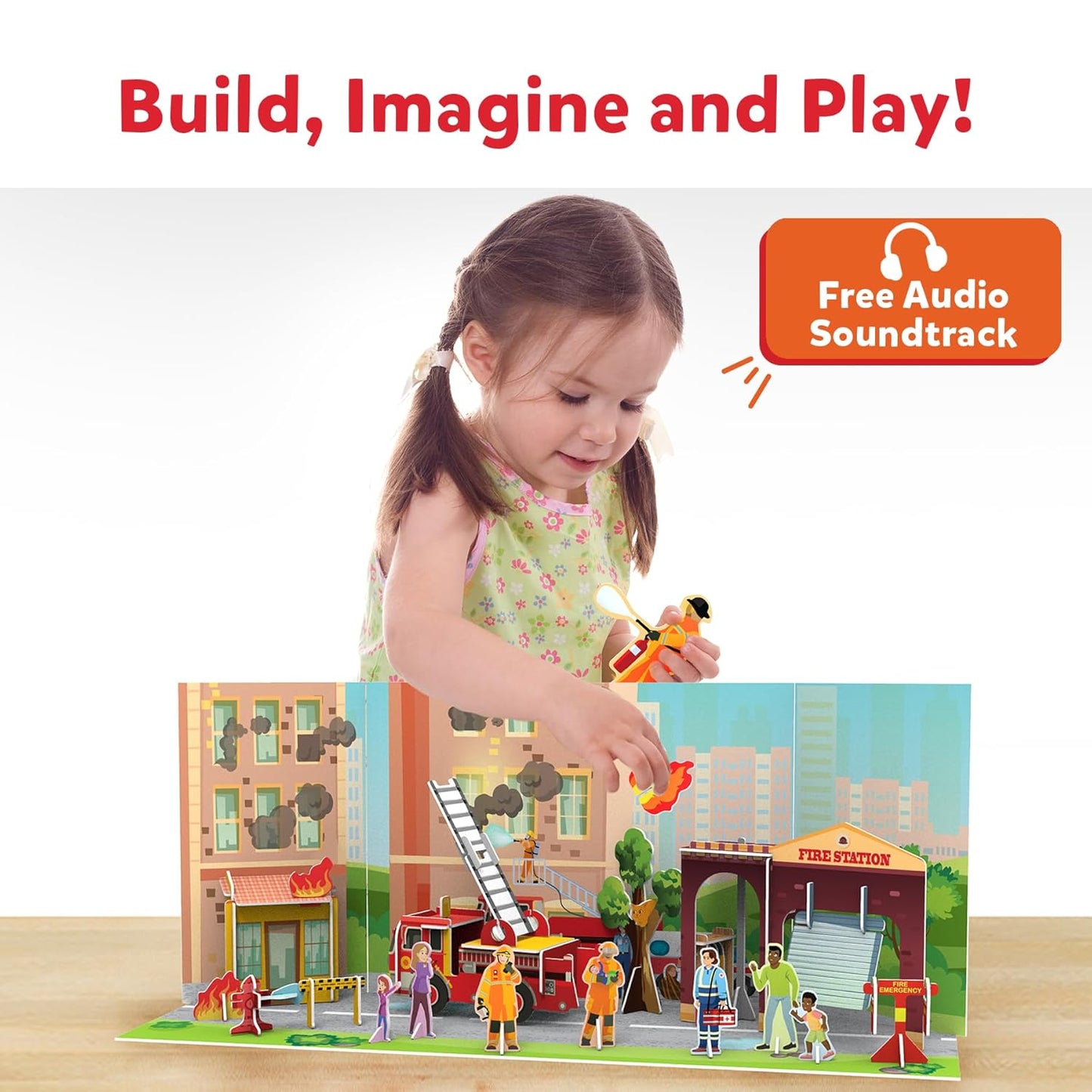 Skillmatics My World-Firefighters To The Rescue, Stem Building Playset & Learning Toy For Preschool Kids, Gifts For Ages 3 To 7, Multi color