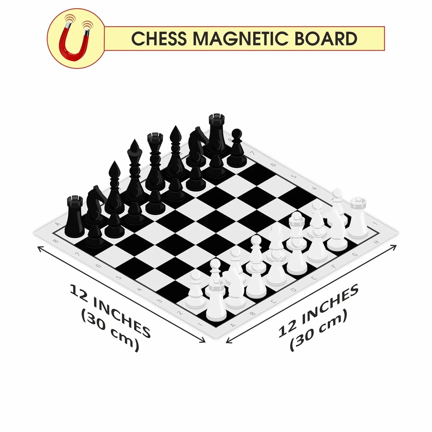 Ankit Toys Magnetic Chess 12" – Portable Travel Chess Set for Kids & Adults