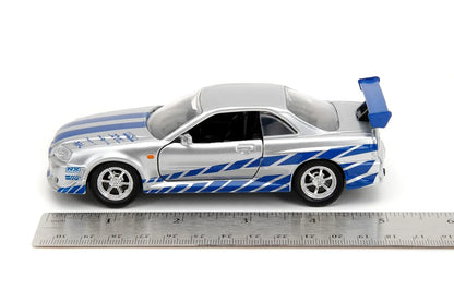 Jada Fast & Furious 1:32 Scale 2002 Nissan Skyline GTR R34 – Silver Die-Cast Car