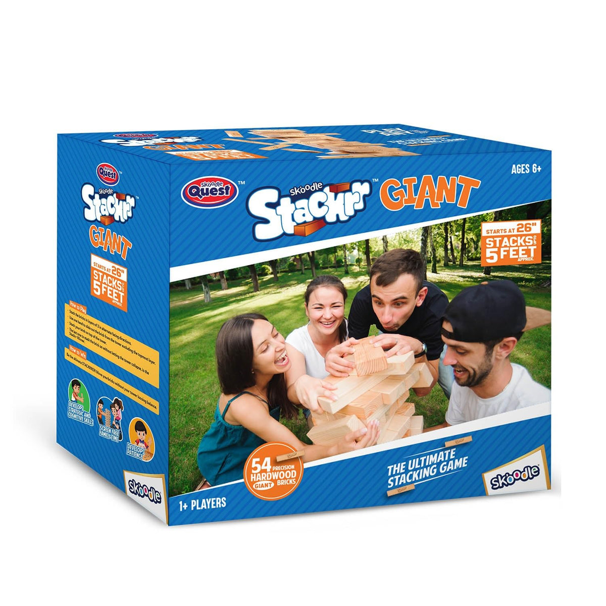 Skoodle Quest Stackrr Giant tumbling tower game box