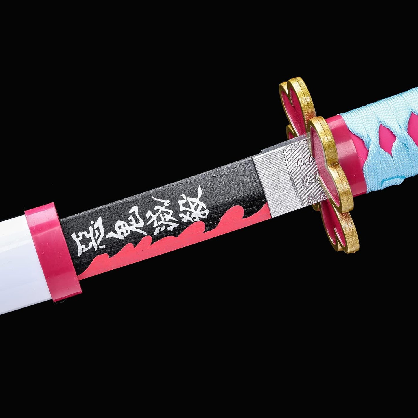 Demon Slayer Mitsuri Kanroji Sword – Love Hashira Wooden Katana | Anime Cosplay Samurai Sword for Kids & Collectors (Pink & Aqua Handle, 104cm)