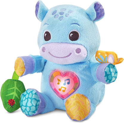 VTech Baby Hug-a-Hippo Musical Plush Learning Toy with Lights, Sounds & Sensory Activities | Blue